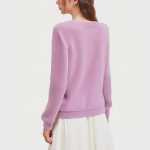 Purple casual round neck women's sweatshirt