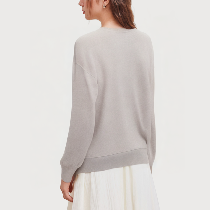 Gray round neck loose women's sweatshirt