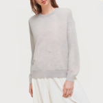 Gray round neck loose women's sweatshirt