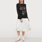 Retro round neck long sleeve women's sweatshirt