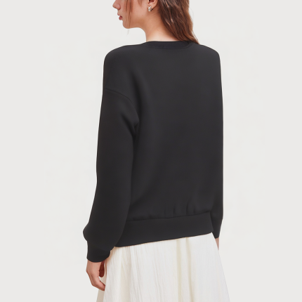 Retro round neck long sleeve women's sweatshirt