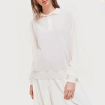 Fashionable beige lapel women's sweatshirt