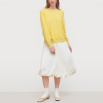 Yellow round neck long sleeve women's sweatshirt