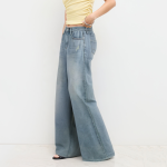 Casual and versatile high-waisted women's denim trousers
