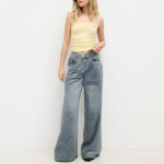 Versatile straight mid-rise women's denim trousers