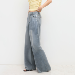 Versatile straight mid-rise women's denim trousers