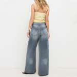 Versatile straight mid-rise women's denim trousers