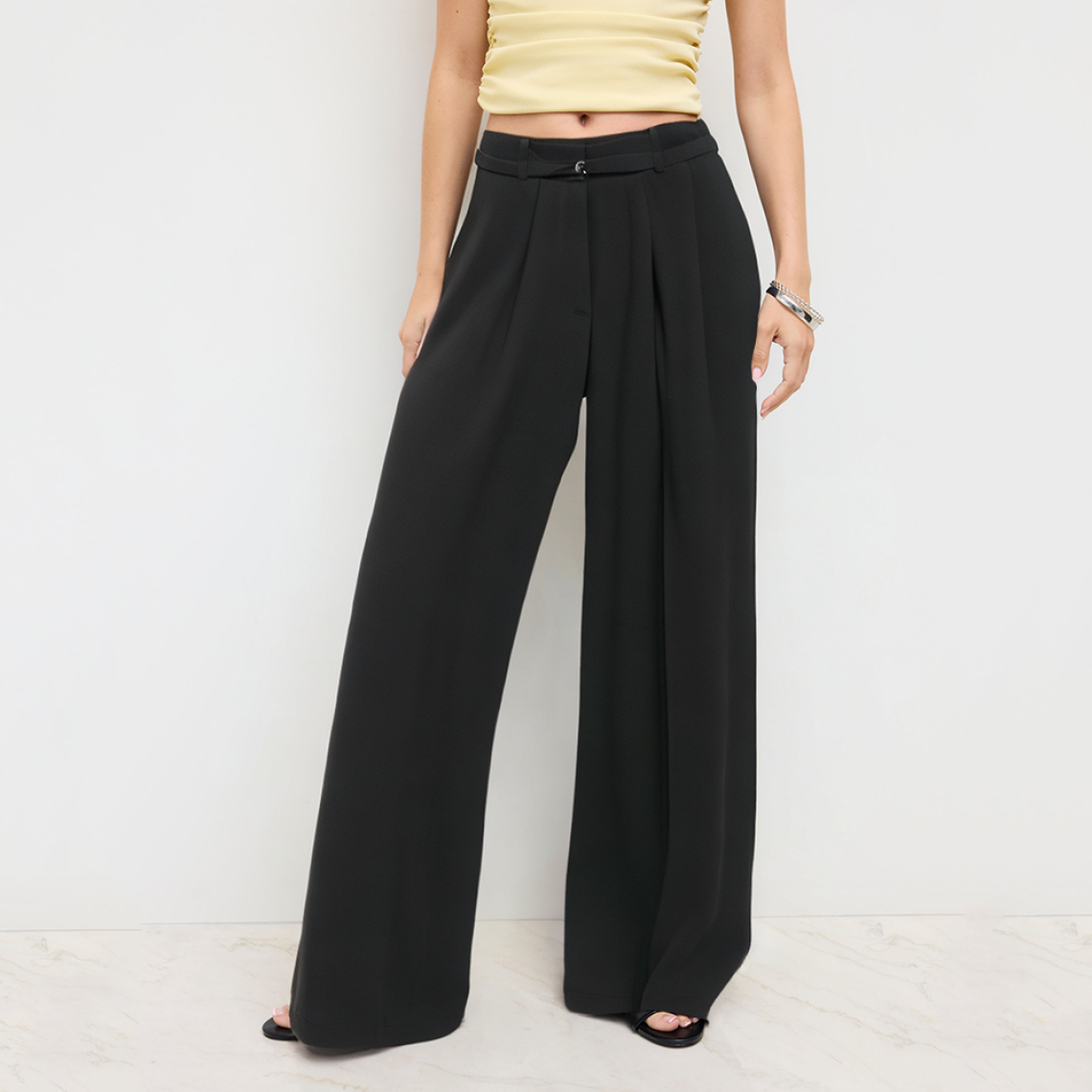 Autumn black loose women's trousers