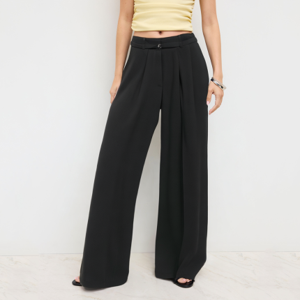 Autumn black loose women's trousers