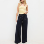 Casual versatile wide-leg women's denim trousers