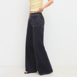 Casual versatile wide-leg women's denim trousers