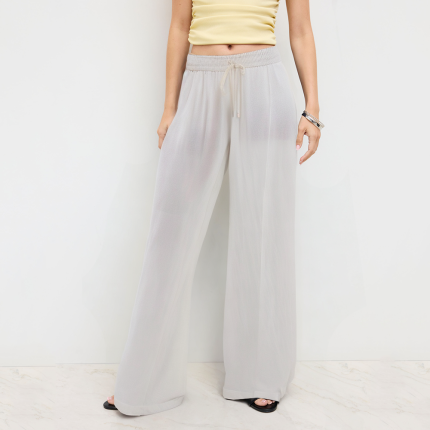 Casual all-match elastic waist women's trousers