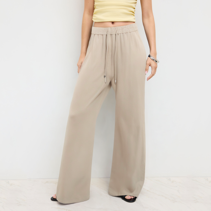 High elastic drawstring breathable women's trousers
