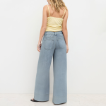 High quality straight casual women's denim trousers