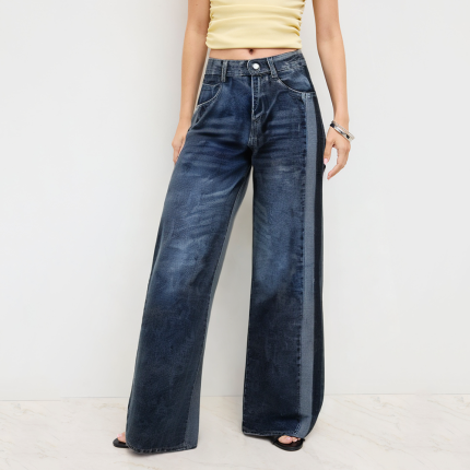 High-quality stretch women's denim trousers